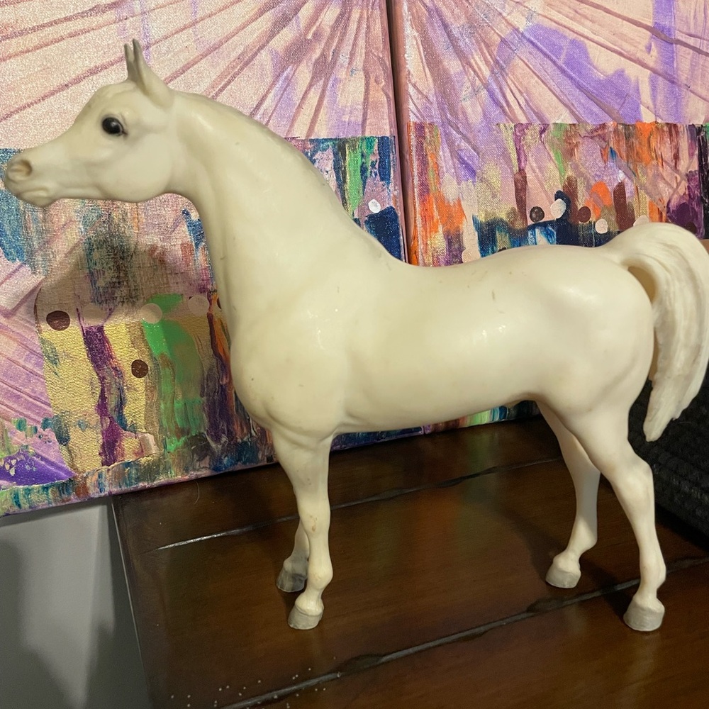 Standing Proud Arabian Stallion Light Grey Breyer Horse Vintage Collectible